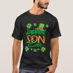 Camiseta Garoto Rua Patrick Day Luckiest Son Ever St Patric