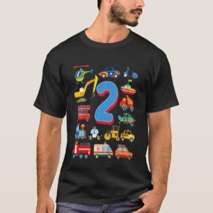 Camiseta Garoto segundo aniversário de 2 anos de idade, Tra
