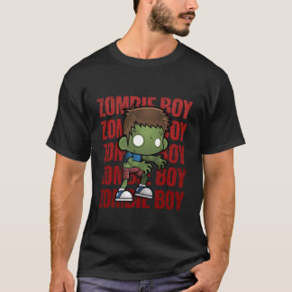 Camiseta Garoto Zumbi Fofo Adorável Kawaii Dia das Bruxas Z