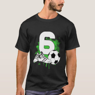 Camiseta Garotos 6 de Aniversário de 6 Anos Futebol