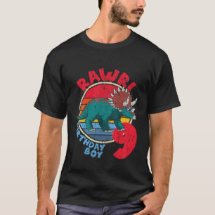 Camiseta Garotos 9º Aniversário Eu Rawr! Família Triceratop