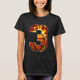 Camiseta Garotos de aniversário de 3 anos no basquete três