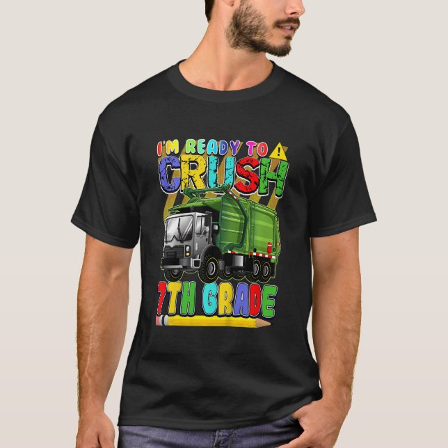 Camiseta Garotos De Caminhão De Lixo De Volta À Escola Pron (Frente)