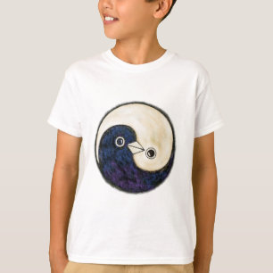 Camiseta Garotos de camisola Yin Yang design com pombas"