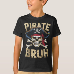 Camiseta Garotos de Halloween Pirata Caveira Ossos Cruzados