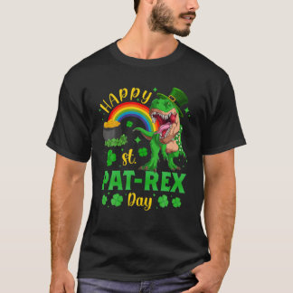 Camiseta Garotos Dia de São Patrício Dino Trex Funny Santo 