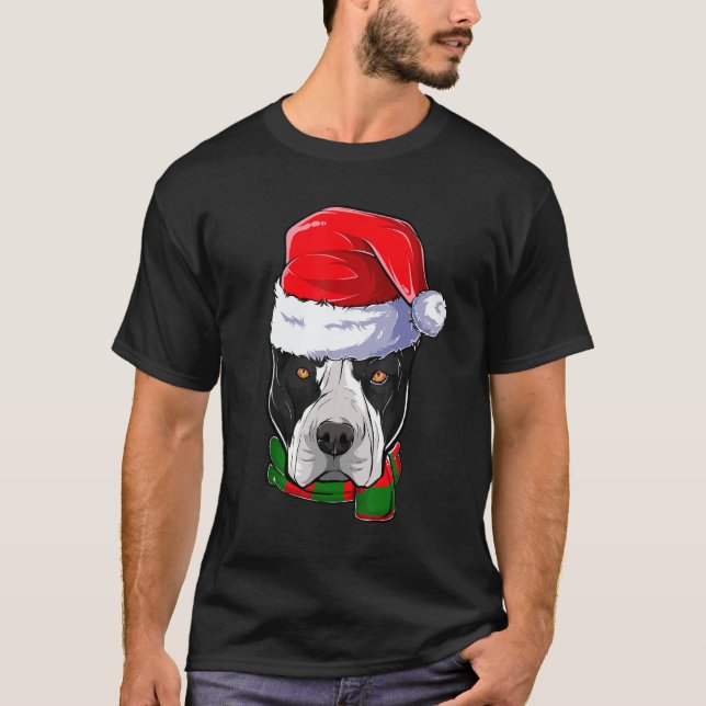 Camiseta Garotos do Pitbull Santa Claus Roupa Crianças de N (Frente)