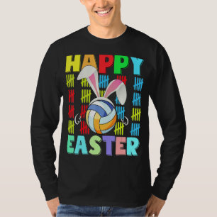 Camiseta Garotos Felz pascoa Coelhinhos de Voleibol Ouvem O