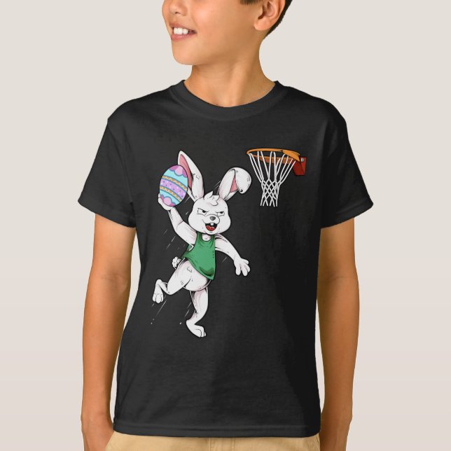 Camiseta Garotos felzs pascoa Bunny Dunk Basball East (Frente)