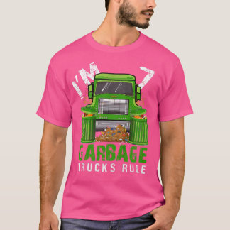 Camiseta Garotos Garbage Trucks Regra Eu tenho 7 anos Lixo