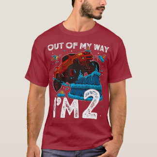 Camiseta Garotos segundo aniversário Monster Caminhão Fora