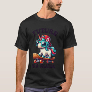Camiseta Garotos Unicórnio Em Um Skate Patinadores