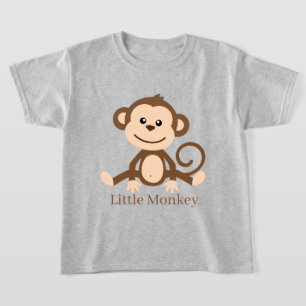 Camiseta garotos unisex bonitinhos macaquinho adicionam tex