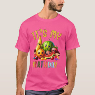 Camiseta Garotos, Urso, é a minha família de Frutas de aniv