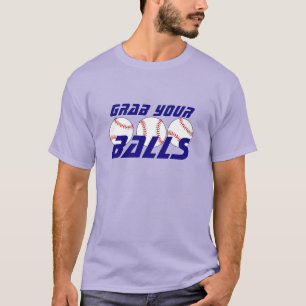 Camiseta "Garra engraçada suas bolas" com basebol