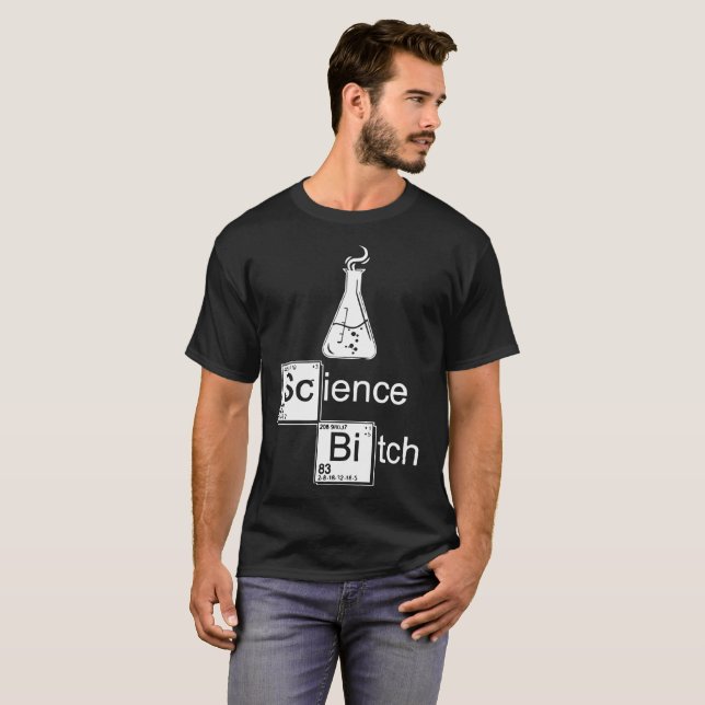 Camiseta Garrafa da ciência que quebra o branco mau Heis de (Frente Completa)