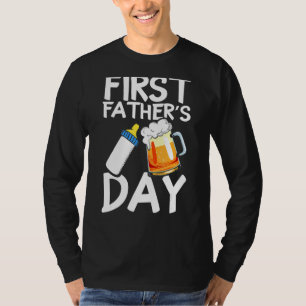 Camiseta Garrafa de bebê de cerveja de primeiro Dia de os p