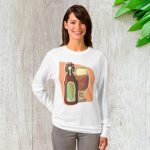 Camiseta Garrafa de cerveja artesanato e cervejaria de vidr