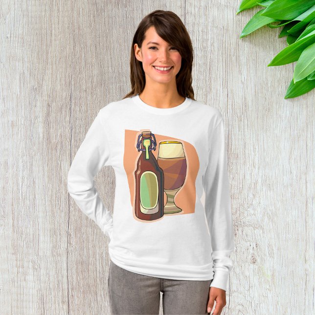 Camiseta Garrafa de cerveja artesanato e cervejaria de vidr (Criador carregado)