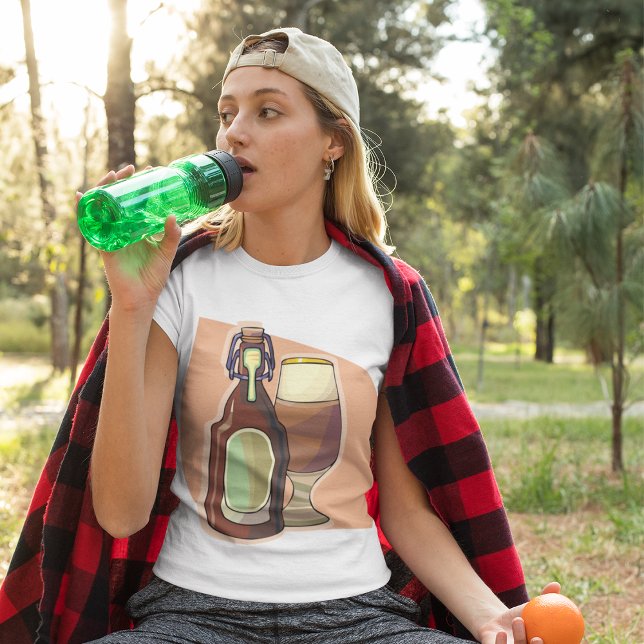 Camiseta Garrafa de cerveja artesanato e cervejaria de vidr (Criador carregado)