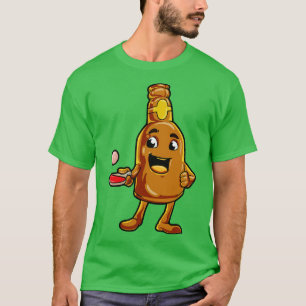 Camiseta Garrafa de cerveja como Beer Pong com bola de têni
