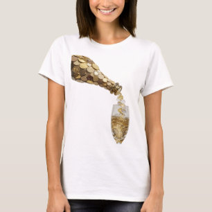 Camiseta Garrafa de Dinheiro Prateada Vibrante com Design d