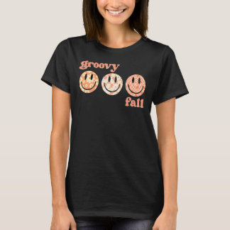 Camiseta Garrafa de Groovall Happy Face Retro Autumn Flower