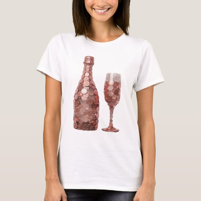Camiseta Garrafa de moeda de prata impressionante e impress (Frente)