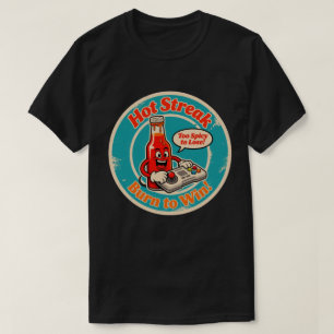 Camiseta Garrafa de Molho Picante de Desenho Animado com Co