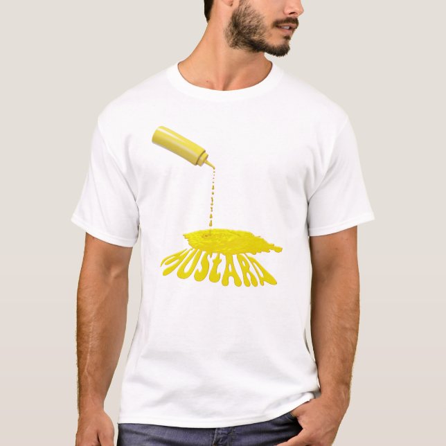 Camiseta Garrafa de Mostarda Amarela Pingando (Frente)