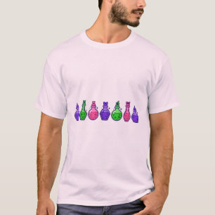 Camiseta Garrafa de Poção Pastel Goth Arte de Fileira de Br