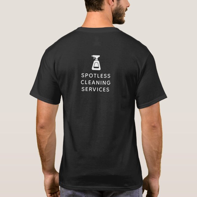 Camiseta Garrafa de pulverização da empresa de limpeza a pr (Verso)