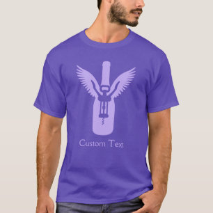 Camiseta Garrafa de vinho com Asas e Cortiça