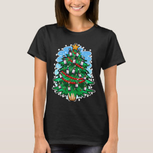 Camiseta Garrafa de vinho Vinho de Árvore de Natal