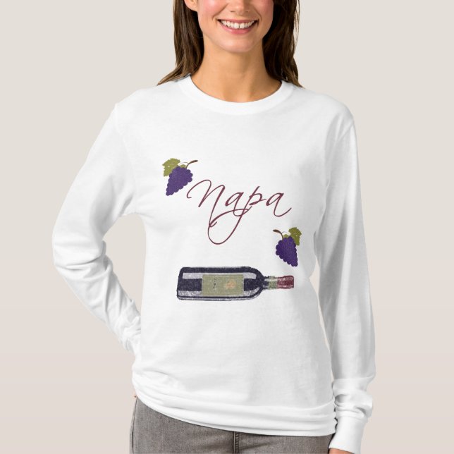 Camiseta Garrafa de Vinho Vintage Napa (Frente)