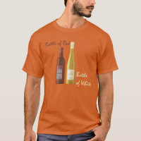 Garrafa do vermelho, garrafa do t-shirt branco