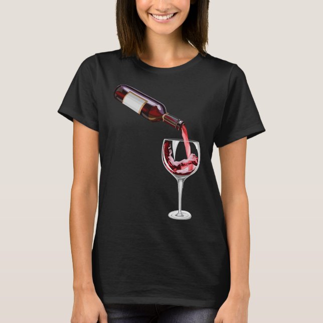 Camiseta Garrafa E Vidro De Vinho (Frente)