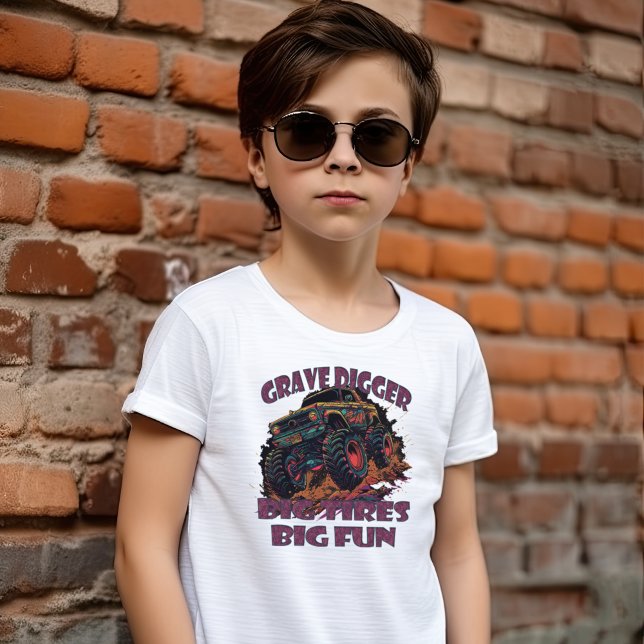 Camiseta Garrafa Grave, Pneus Grandes, Monstro Divertido (Criador carregado)