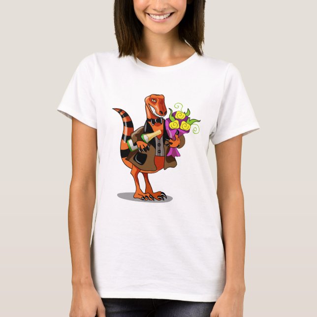 Camiseta Garrafa raptor De Vinho Espumante E Flores (Frente)