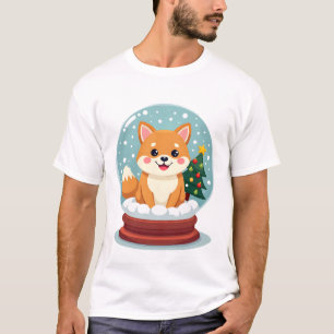 Camiseta Garrafa Térmica de Shiba na Neve