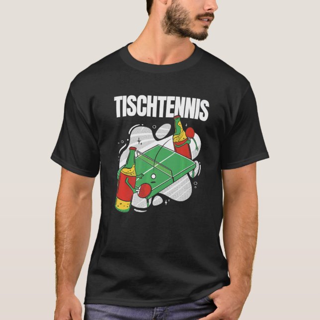 Camiseta Garrafas De Cerveja Com Mesa De Cerveja De Tênis (Frente)