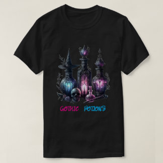 Camiseta Garrafas de Poção Gótica | Fantasia Sombr