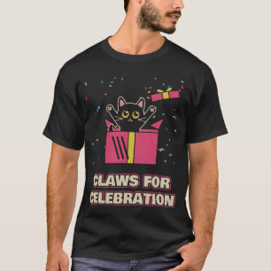 Camiseta Garras para Celebração Gato de Natal Engraçado