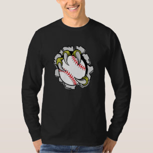 Camiseta Garras T-Rex Dinossauras Segurando Sofbal De Jogo 