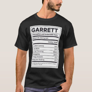Camiseta Garrett Nutrition Information Problem Solving Duro