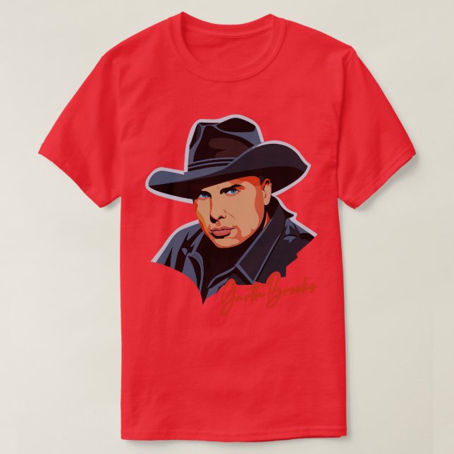 Camiseta Garth Brooks 90s Trabalho de arte do ventilador re (Frente do Design)