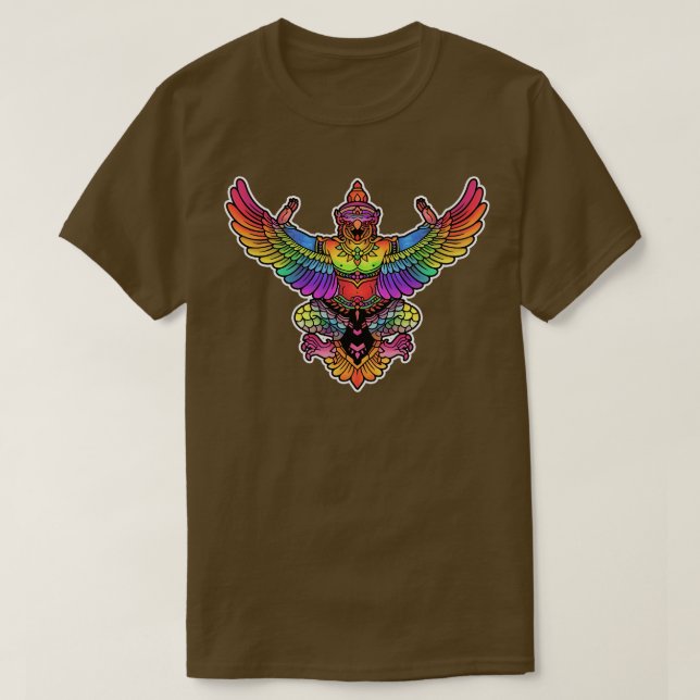 Camiseta garuda deus asas arco-íris (Frente do Design)