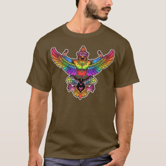 Camiseta garuda deus asas arco-íris