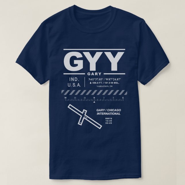 Camiseta Gary / Chicago International Airport GYY T-Shirt (Frente do Design)