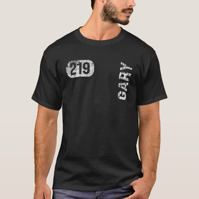 Camiseta Gary Indiana 219 Area Code Vintage Retro (Frente)